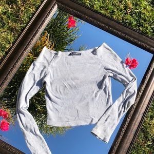 brandy melville cropped grey long sleeve